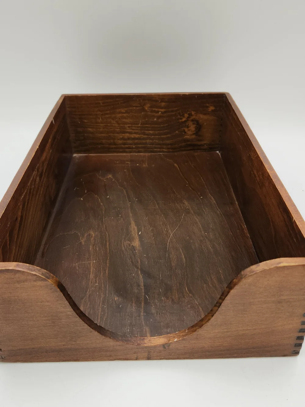 Wood Desk Dovetail Vintage  Drawer Organizer in Brown